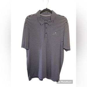 Adidas Golf gray striped short sleeve polo shirt. Prospect Bay. Large